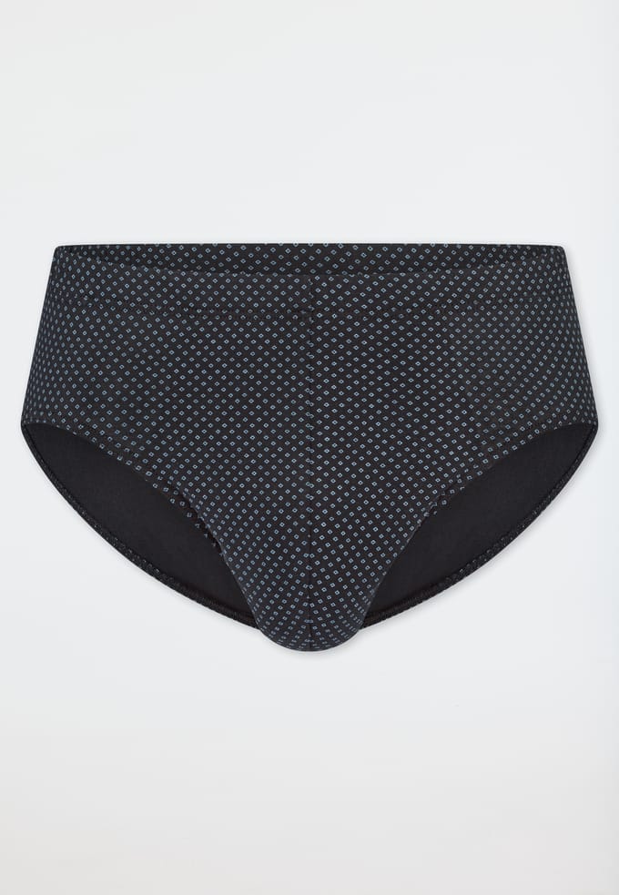 SCHIESSER Cotton Casuals slip (1-pack) - heren minislip zwart met patroon