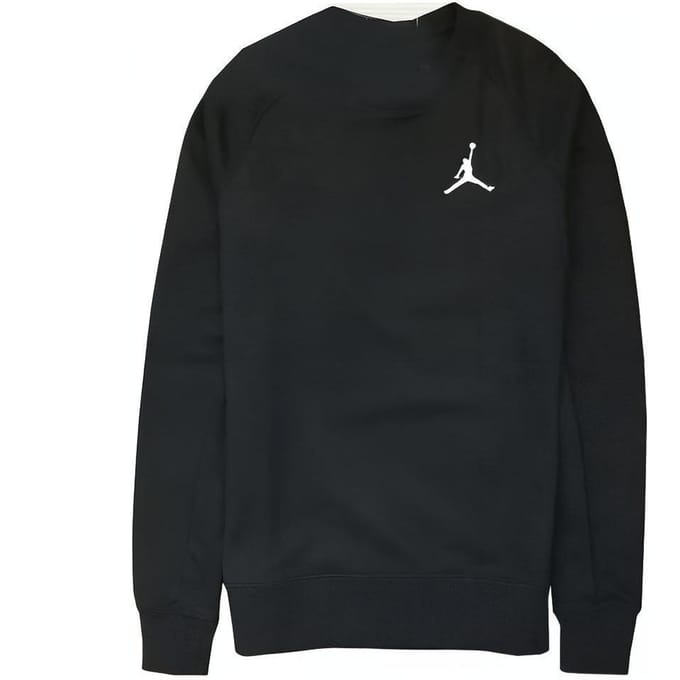 Jordan Effen Kleur Sport Crew Neck Pullover Sweatshirt Heren Tops Zwart AH3935-010 S black
