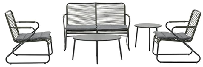 Hermes loungeset - 5-delig - carbon black - moss green - mystic grey
