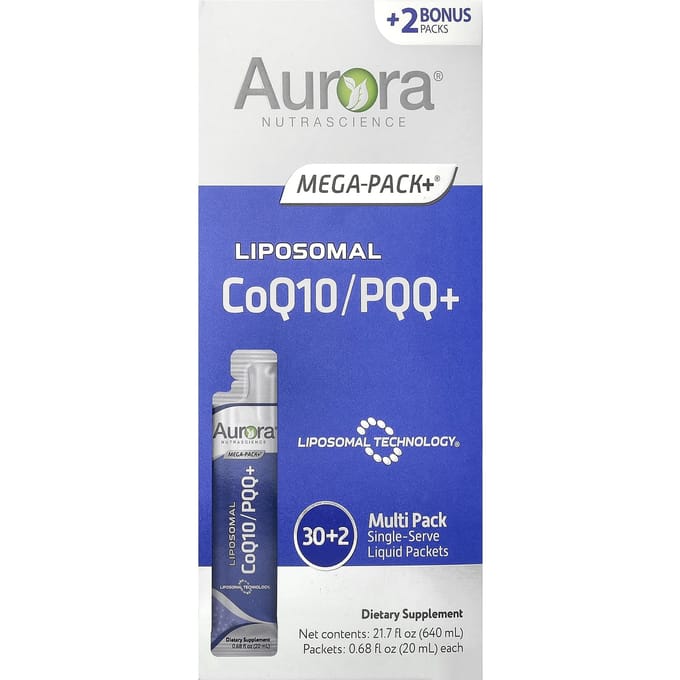 Liposomale CoQ10/PQQ+, 32 Verpakkingen, 20 ml (0.68 fl oz) Elk