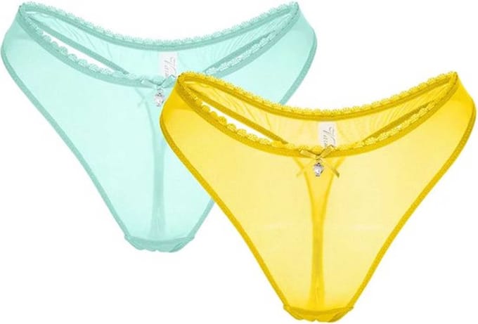 Set van 2 Transparante Dames Slips met Strikje – Sexy en Comfortabel