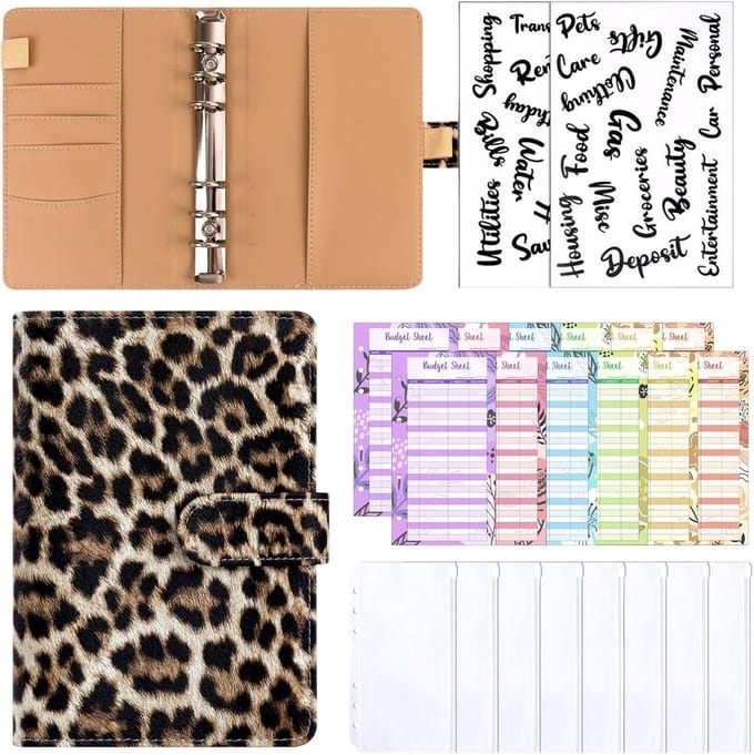 Spaarchallenge Boek - Budget Planner - Geld Besparen - Interactieve Envelopes - 13.5 x 18.7 cm - Lichtbruin