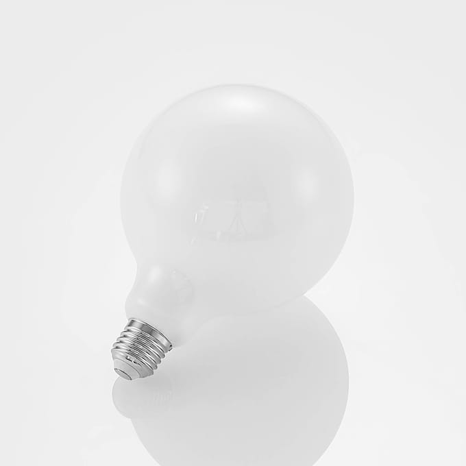 Arcchio LED lamp G125 E27, 6 W, 2.700 K, opaal, dimbaar