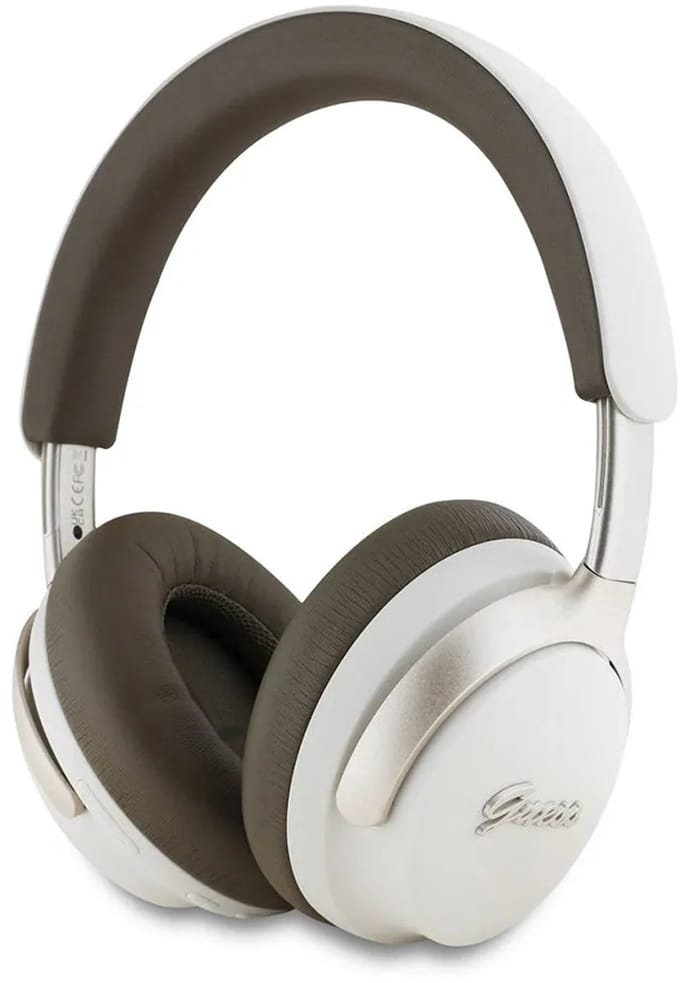 Guess Bluetooth ANC Headphones Metal Script Logo - Beige