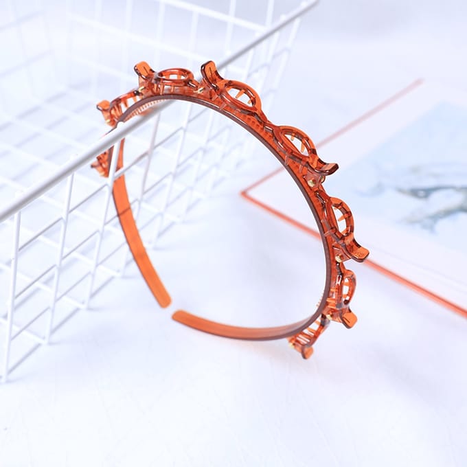 Diadeem - Diadeem met clips - diadeem met haarspeld - haar accessoires - set bruin/bruin