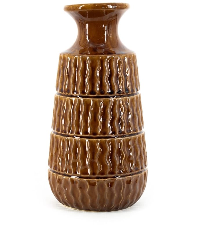 Aardewerk vaas Aztec bruin