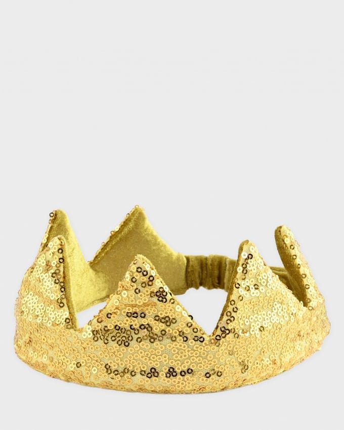Den Goda Fen Verkleedkledij Kroon met pailletten - Goud
