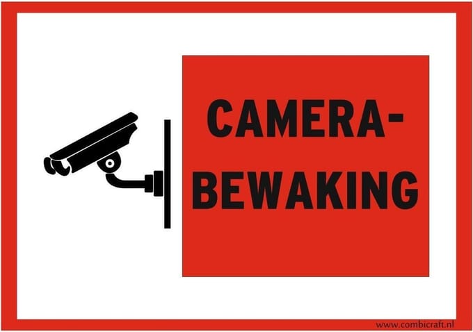 CombiCraft bord camera bewaking 30x21cm - per stuk