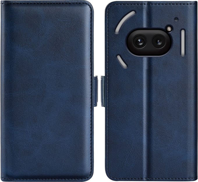MobyDefend Hoesje - Geschikt voor Nothing Phone (2a) / Nothing Phone (2a) Plus - Luxe Wallet Book Case (Sluiting Zijkant) - Blauw