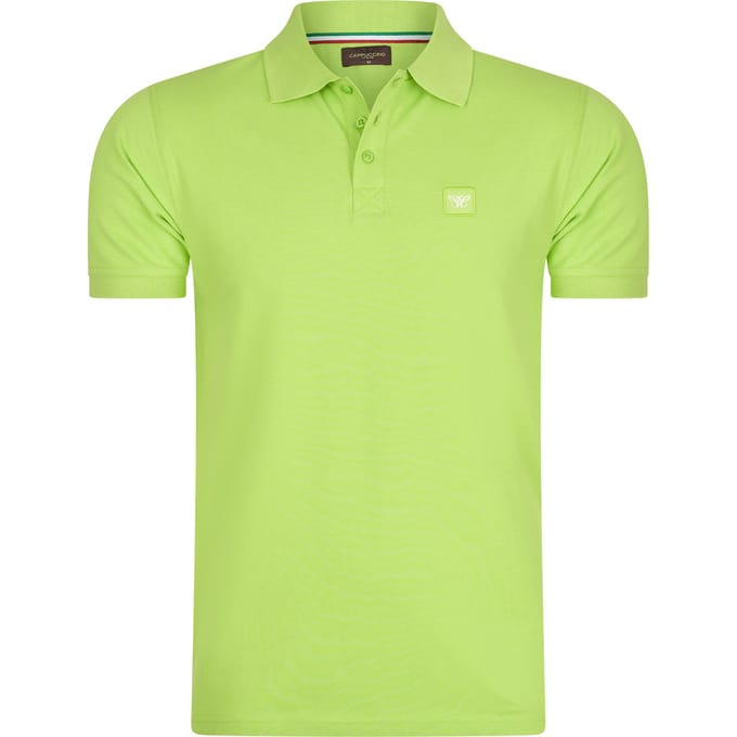 Cappuccino Italia - Heren Polo SS Polo Plain Pique - Groen - Maat L