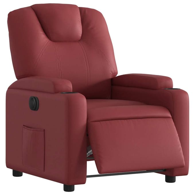 vidaXL - Fauteuil - verstelbaar - elektrisch - kunstleer - wijnrood