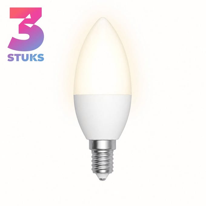 3x Kaarslamp Led-lamp E14 - 6W - Daglicht (6500K) - 465 lm - 10 jaar - Niet Dimbaar