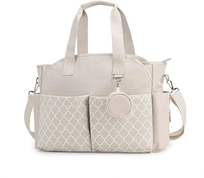 Multifunctionele Luiertas Tote met Veranderstation en Verstelbare Schouderriem - Beige