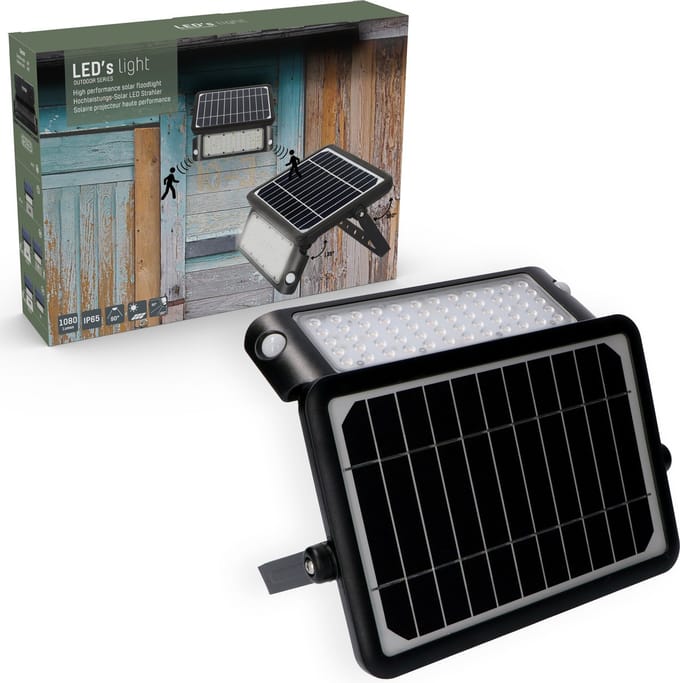 LED tuinverlichting op zonne-energie - Bewegingssensor & lichtsensor - 1080 lm - 1x buitenlamp