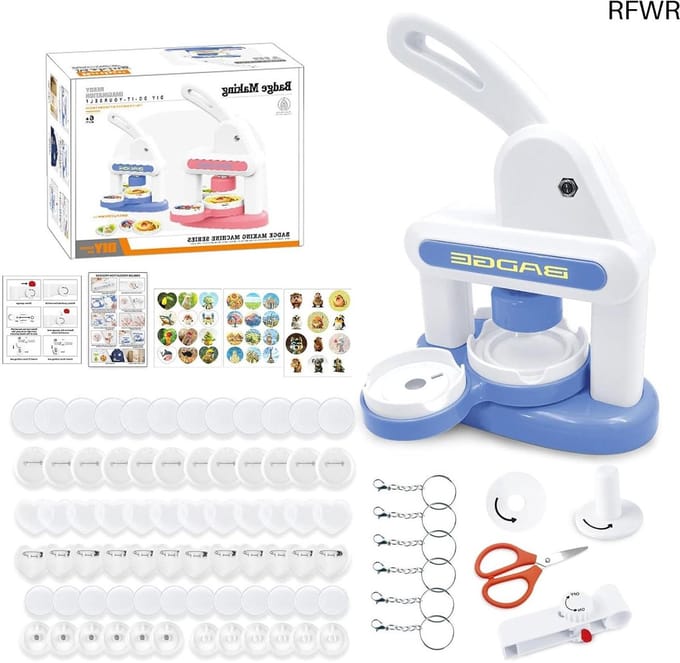 RFWR® Buttonmachine voor het maken van badges - DIY button set met accessoires voor creatief knutselen