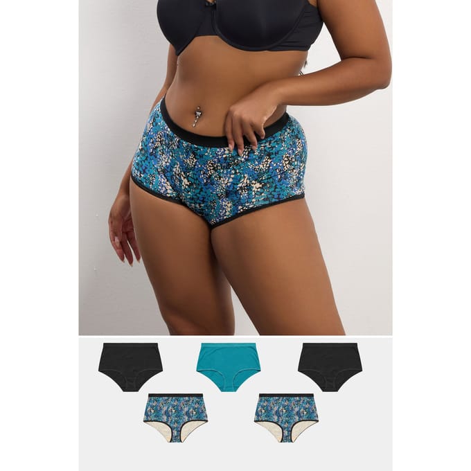 Yours 5Pack Tealgroene Slips Met Slangenprint Size 50-52