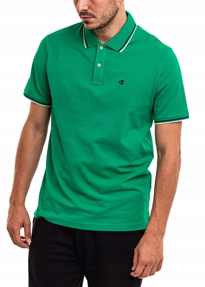 Champion Poloshirt Heren - Groen - Katoen - Maat L