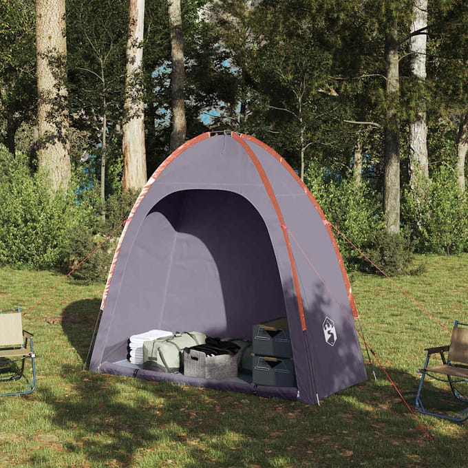 vidaXL - Opbergtent - waterdicht - grijs - en - oranje