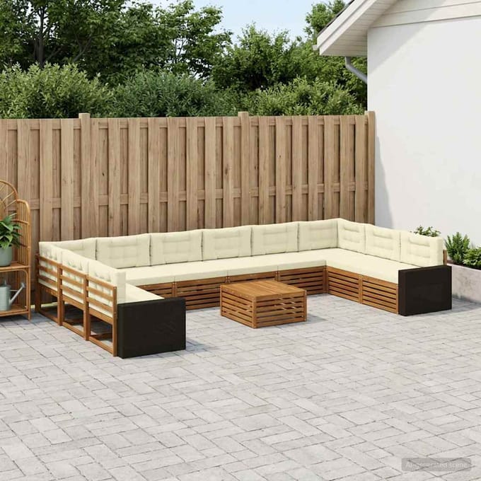 vidaXL - Sofa-Sets - 11 - st - Massief - Acacia - Hout