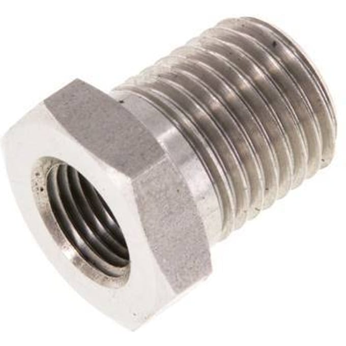 1/4'' NPT x 1/8'' NPT M/F RVS Verloopring 275 Bar - Hydrauliek - FL2S-MF-ST-014N-018N
