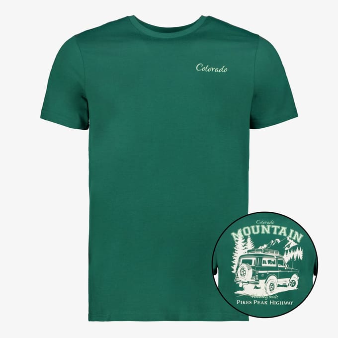 Unsigned heren T-shirt met backprint groen - Maat S