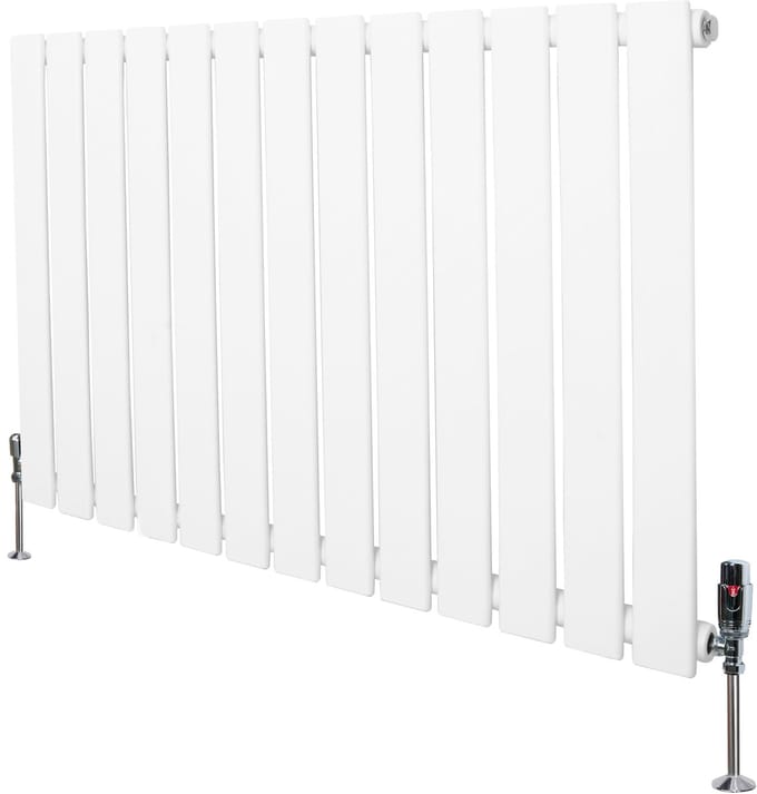 1-kolom design radiator - 600x910 mm - wit - thermostaatkraan