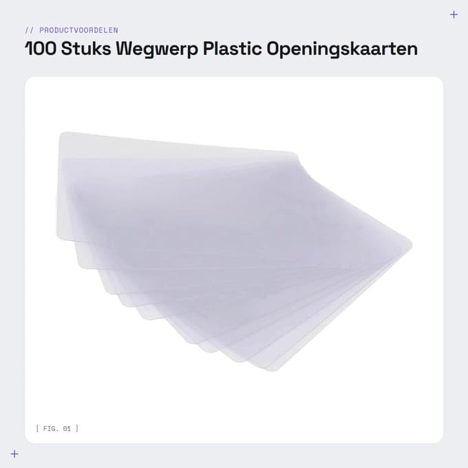 Dailygoods - 100 Stuks Wegwerp Plastic Openingskaarten