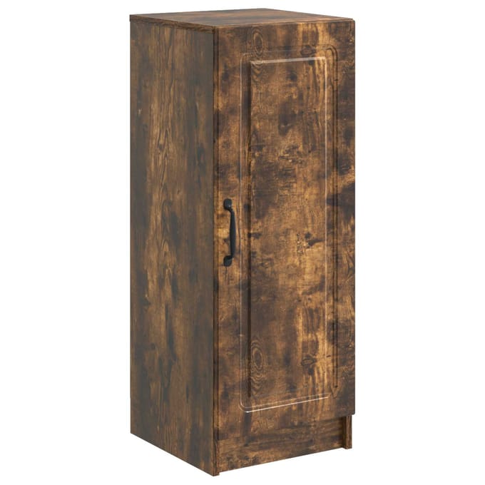 vidaXL - Dressoir - Gerookt - eiken - 33 - x - 34,5 - x - 87 - cm - Bewerkt - hout