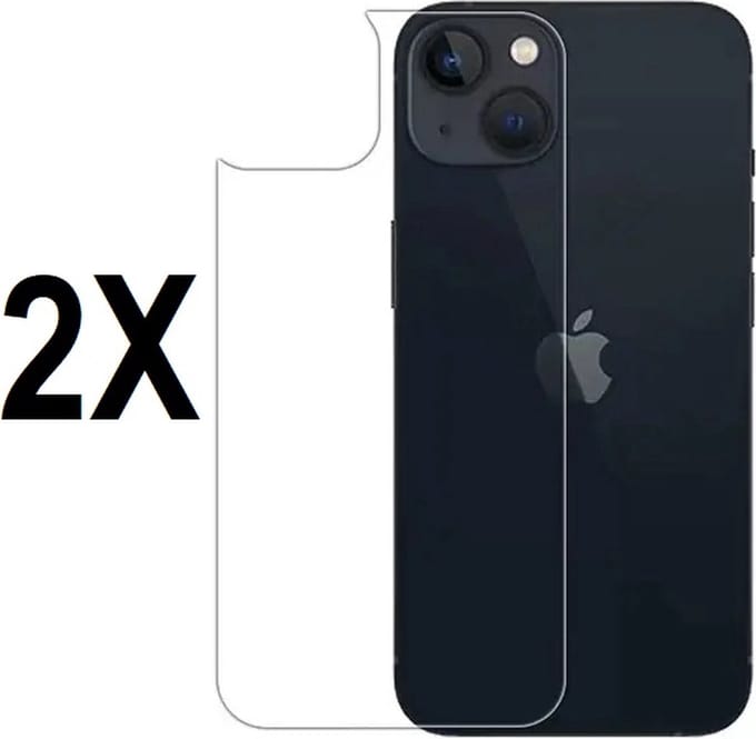 Screenz® - BACK Screenprotector geschikt voor iPhone 15 Plus - Tempered glass Screen protector geschikt voor achterkant iPhone 15 Plus - Beschermglas - Glasplaatje - 2 stuks