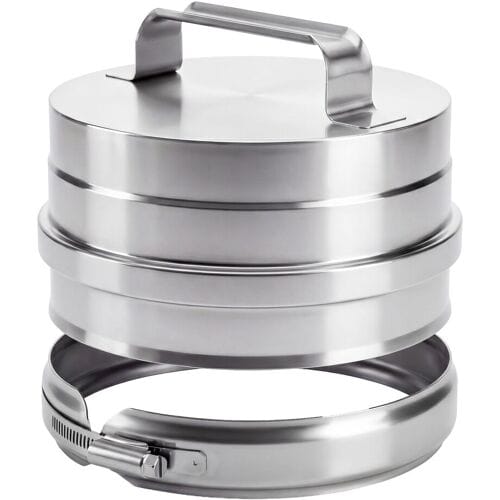 GGM Gastro Verschlussdeckel übersteckend - mit Handgriff & Klemmband - Ø 450 mm Zilver