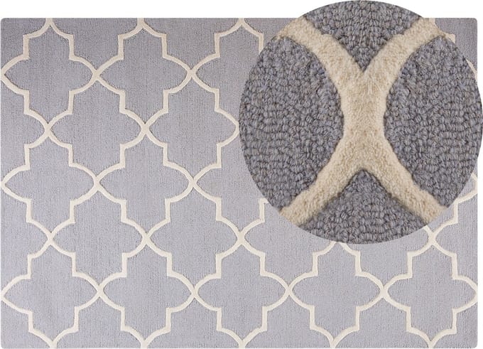 SILVAN - Laagpolig vloerkleed - Lichtgrijs - 160 x 230 cm - Wol