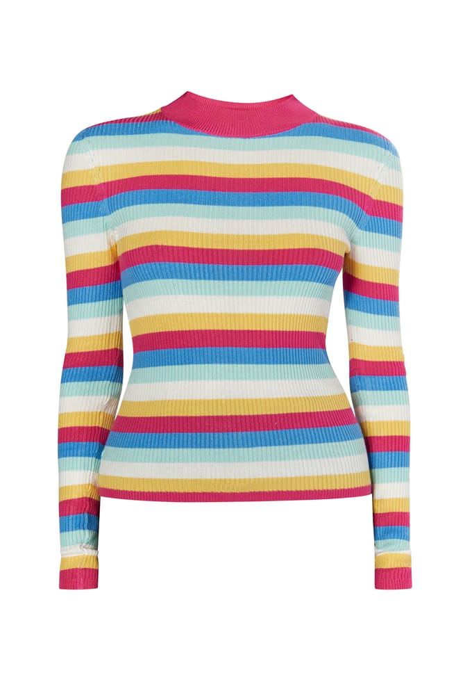 Mymo Trui met ribbels Dames Roze Veelkleurig