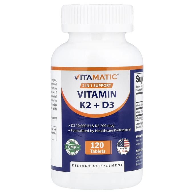 Vitamatic, Vitamine K2 + D3, 120 Comprimés