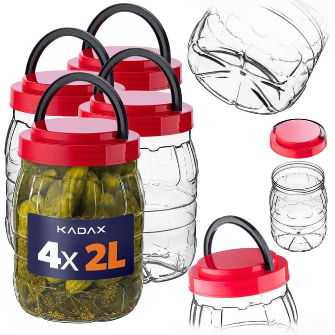 KADAX PET multifunctionele pot met deksel 2L verpakking van 4 stuks