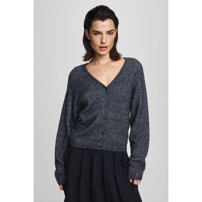 Regular fit gebreid jack met alpaca-figuur model 'Milania Hope'
