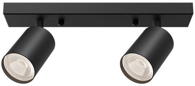 Braytron - LED Plafondspot Beta - 2x GU10 fitting - 300x120mm - Mat zwart