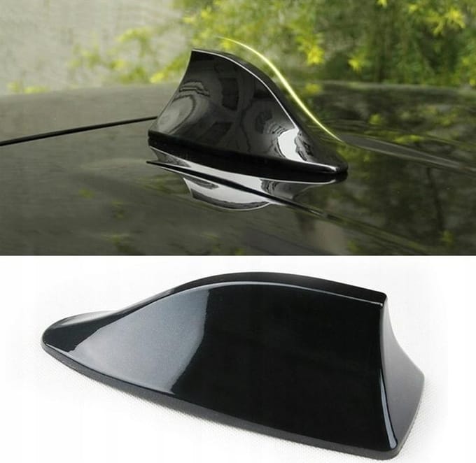 AMiO Haaienvin Autoradio Antenne Zwart - Klassiek Model 7x17x6cm met Schroefbevestiging