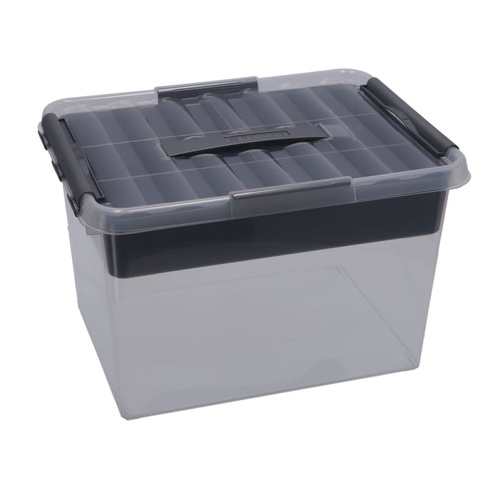 Sunware - Q-line opbergbox met inzet 22L transparant metaal