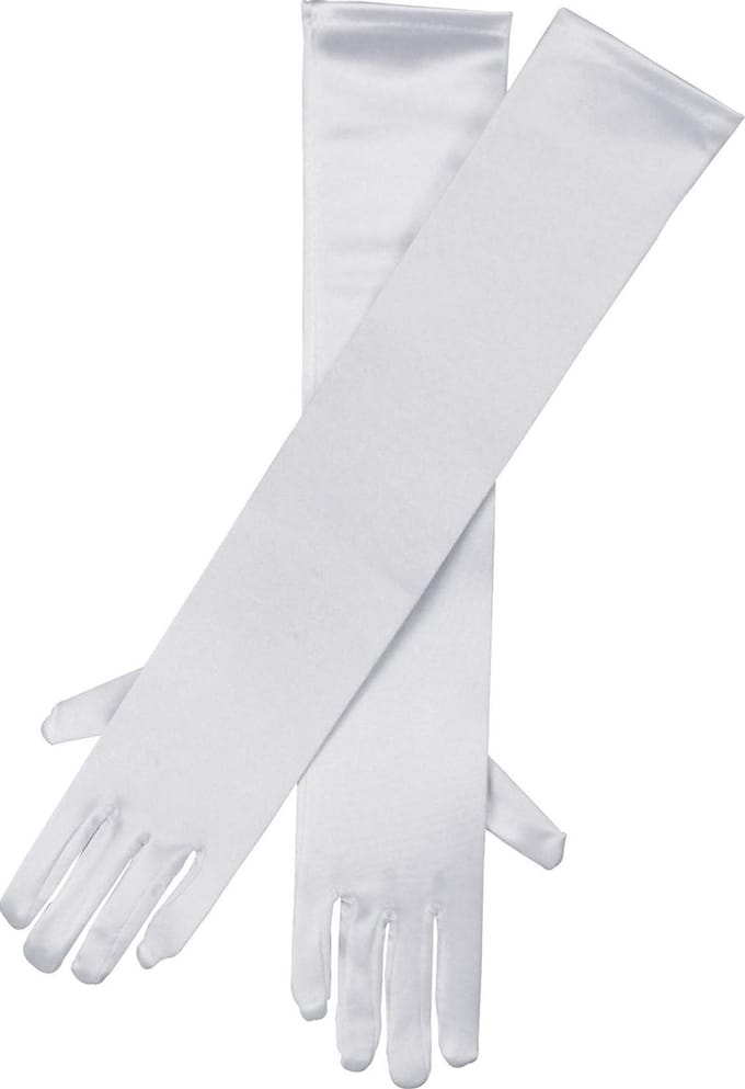 Gala/glamour verkleedkleding handschoenen - lang - wit - voor dames - polyester