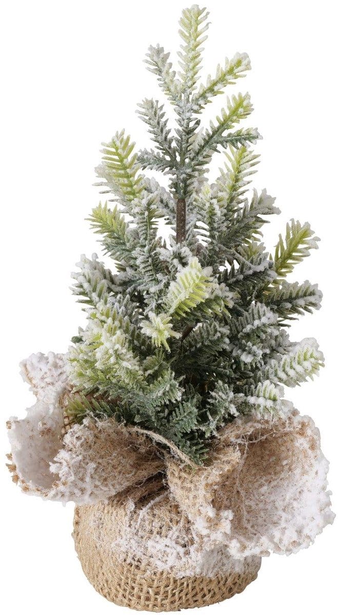 Boltze Home kunstkerstboom besneeuwd decoratie 22cm groen.