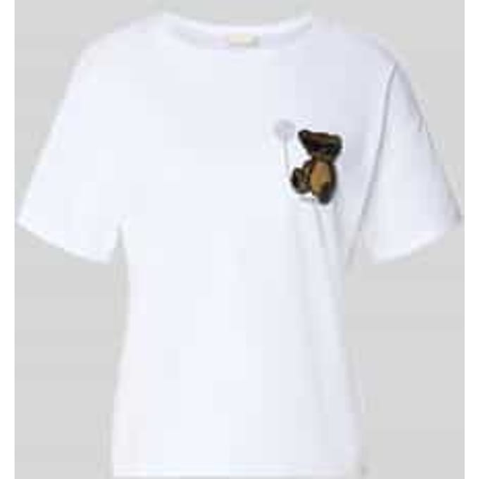regular fit T-shirt met siersteentjes