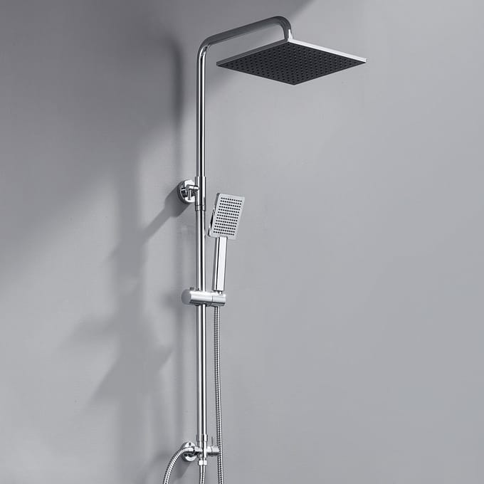 DERW Max Douchesysteem - Regendouche - Douche Set - 109cm Stang - Chroom - Waterbesparend