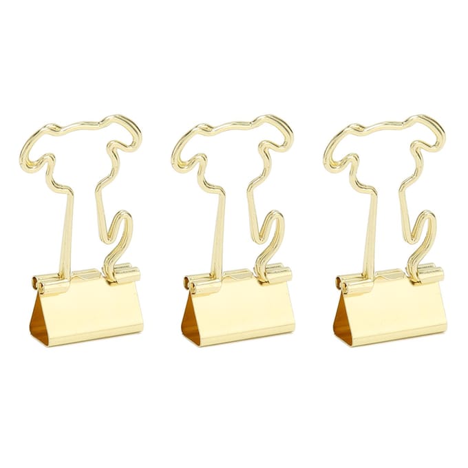 100 STUKS Hond Binder Clips Metaal Schattig Sterke Klemkracht Omvouwbare Papierklemmen voor Documenten beige