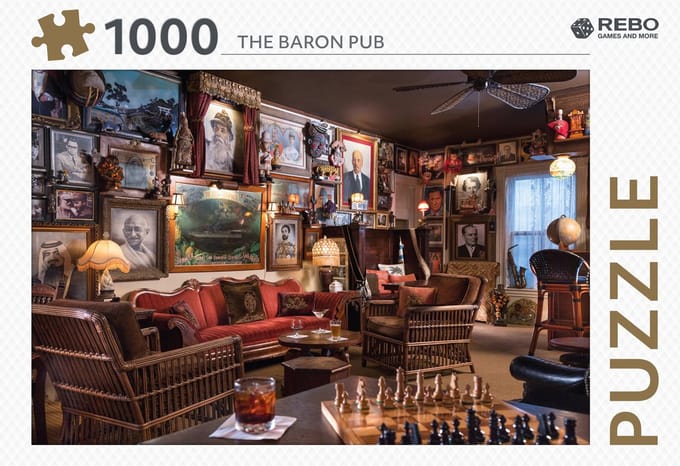Rebo legpuzzel 1000 stukjes - The Baron Pub puzzel karton.