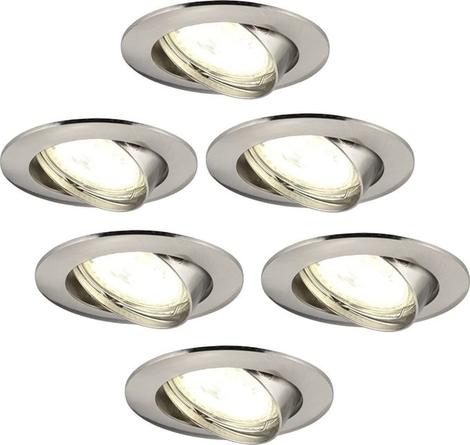 Ledvion - 6X LED Inbouwspot Amsterdam - Zwart - Dimbaar - 3W - 2700K - Ø82 mm