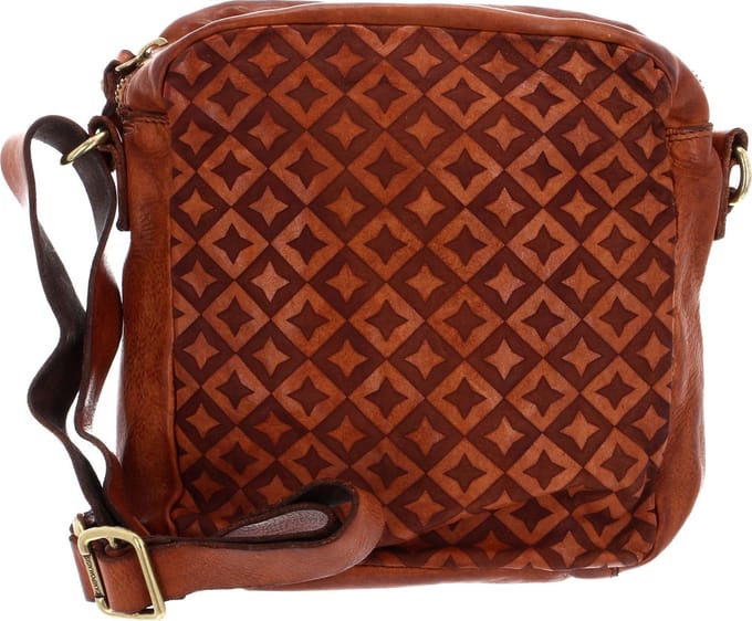 CAMPOMAGGI Leren Schoudertas Crossbody Cognac Lichtbruin