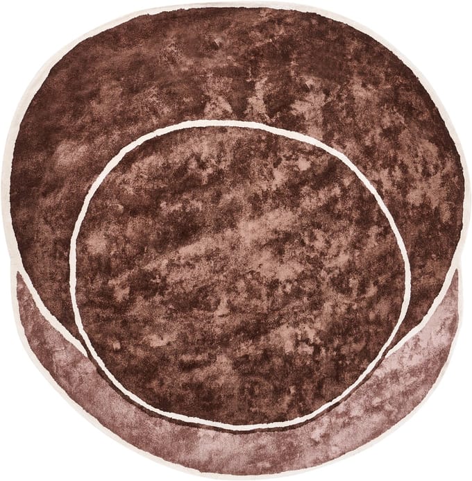 KANRACH - Vloerkleed - Bruin - 200 x 200 cm - Viscose