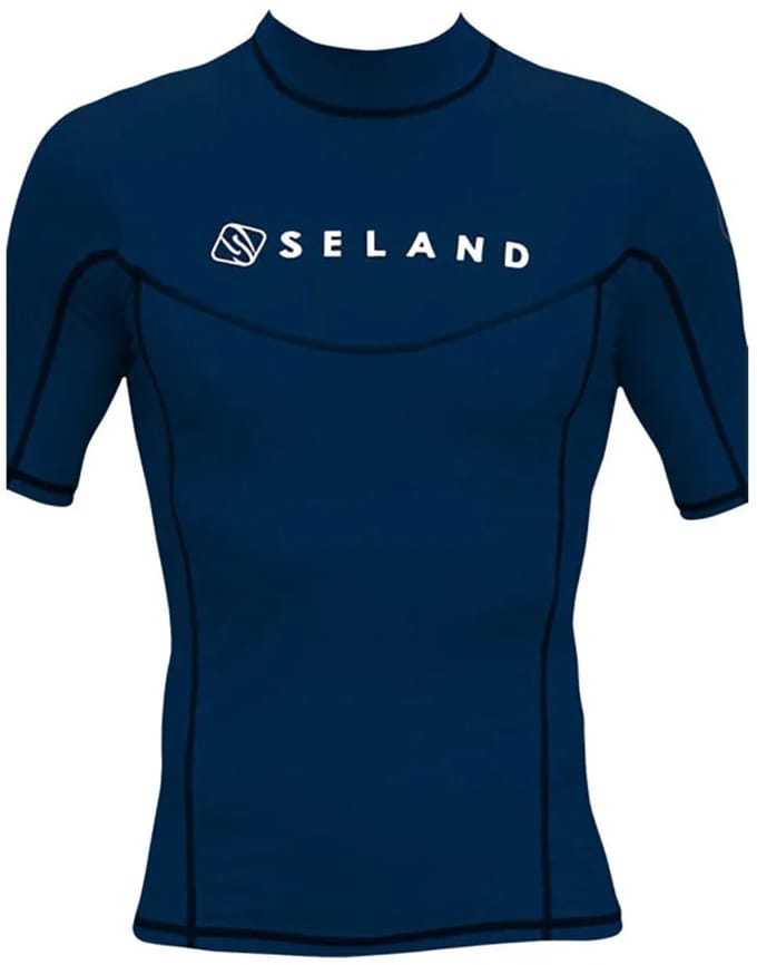 Seland Elastan Korte Mouw Rash Guard Blauw XL Man