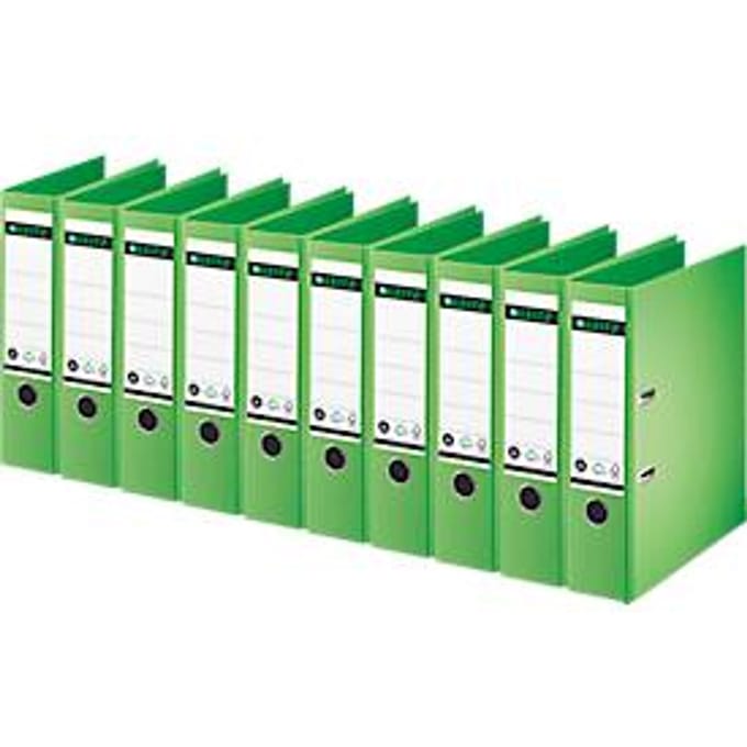 LEITZ® ordner 1007/1008, A4, rugbreedte 80 mm, 10 stuks, groen