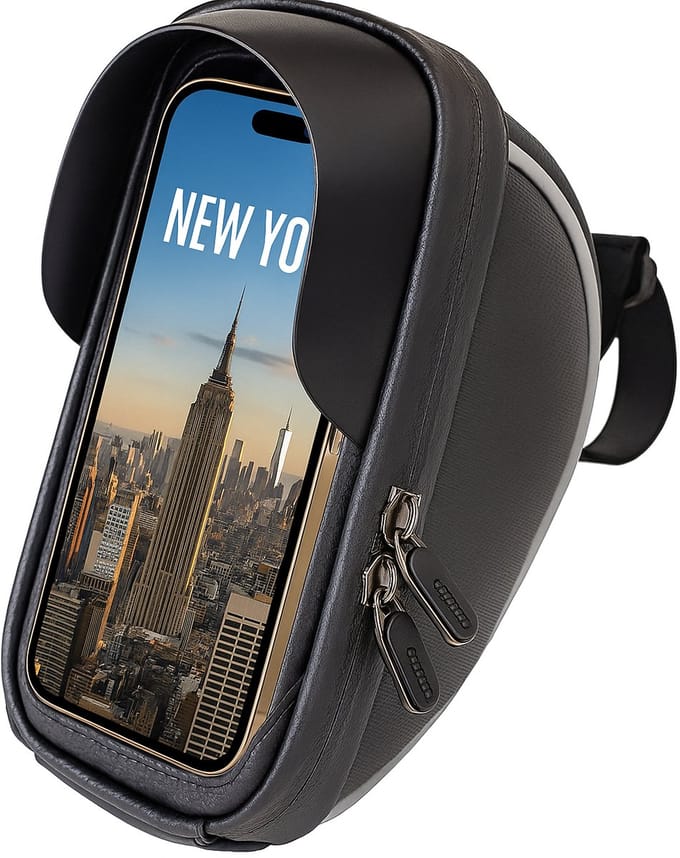 Telefoonhouder Fiets Waterdicht - Smartphone Houder - GSM Houder - Universeel - Incl. Opbergvakje!
